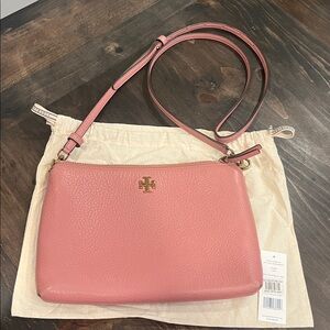 Tory Burch Kira  Pebbled Leather Top- Zip Crossbody Bag